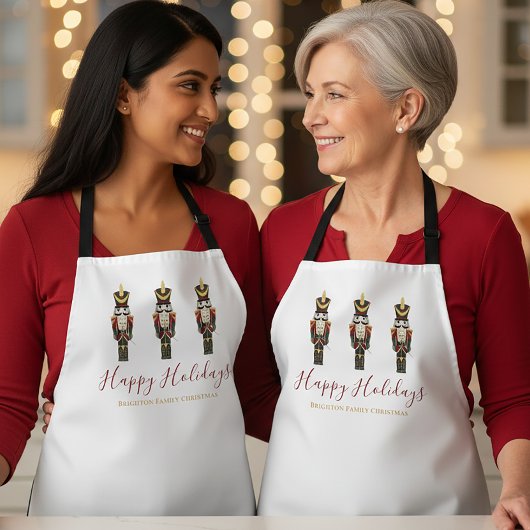 Tablier Nutcracker Happy Holidays Classic Christmas 