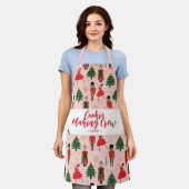 Tablier Nutcracker mignon Noël rose (Porté)