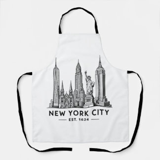 Tablier NYC Skyline Illustration with Statue of Liberty