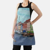 Tablier Nyhavn Copenhagen Danemark Illustration lunaire (Insitu)