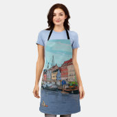 Tablier Nyhavn Copenhagen Danemark Illustration lunaire (Porté)