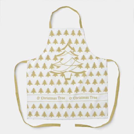 Tablier O' Christmas Tree Gold/Blanc Motif Iconique (Recto)