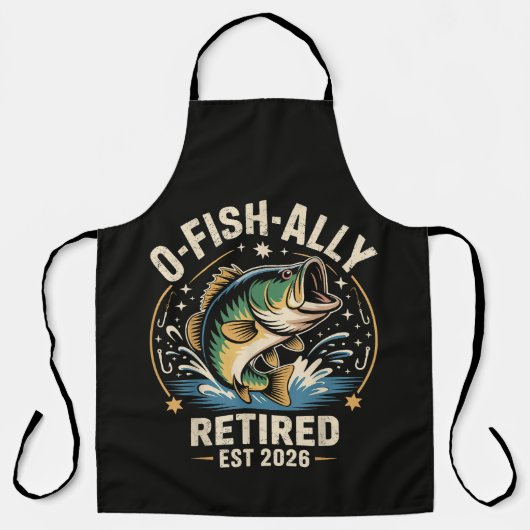 Tablier O-Fish-Ally Retraité Pêcheur 2026 Pêche (Recto)