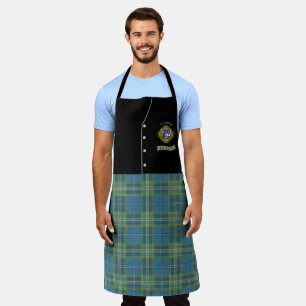 Tablier O'Cahan Bouclier Irlandais & Tartan Kilt Personnal