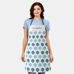 Tablier Ocean Beach Seashells Bleu Cuisine personnalisée