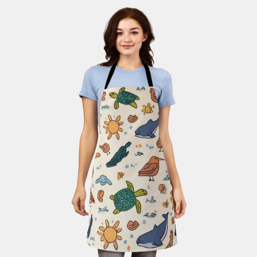 Tablier Ocean Light All-Over Print Apron Gift (Porté)