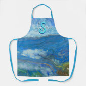 Tablier Ocean Stream Acrylique Fluid Art Apron (Recto)