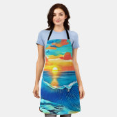 Tablier Ocean Sunset Wave Art (Porté)