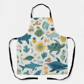 Tablier Ocean Waves All-Over Print Apron Gift (Recto)