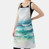 Tablier Ocean Waves Beach Aquarelle Peinture (Insitu)