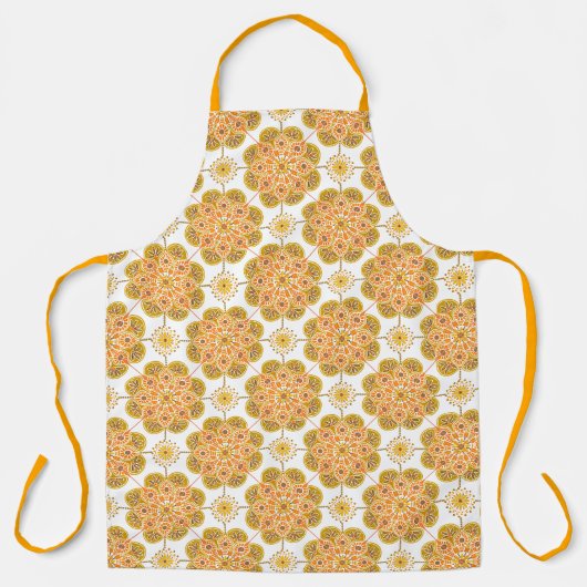 Tablier Ocher Medallions Apron (Recto)