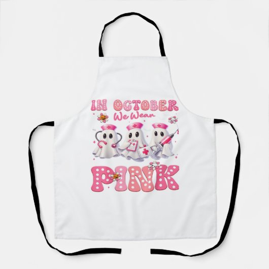 Tablier Octobre Porter Pink Boo Infirmière Halloween Costu (Recto)