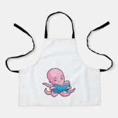 Tablier Octopus à la lecture d'un livre (Recto)