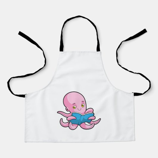 Tablier Octopus à la lecture d'un livre (Recto)