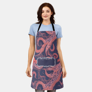 Tablier Octopus Aquarelle coloré Motif personnalisé