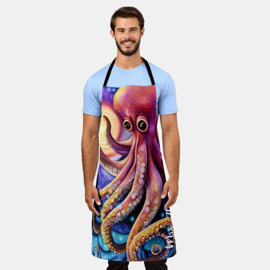 Tablier Octopus aquatique Kraken Tentacles Nom personnalis (Porté)