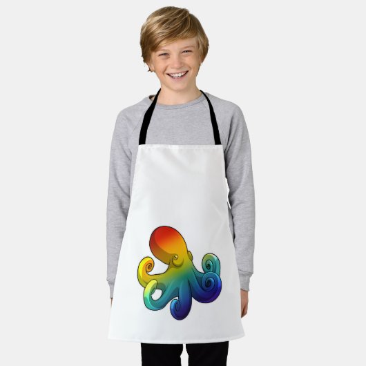 Tablier Octopus avec arc-en-ciel (Porté)