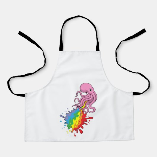 Tablier Octopus avec arc-en-ciel (Recto)