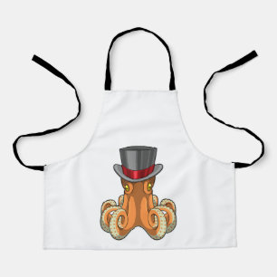 Tablier Octopus comme Gentleman avec chapeau supérieur