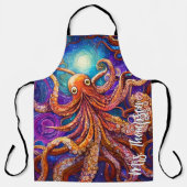 Tablier Octopus couleur Whimsical avec nom personnalisé (Recto)