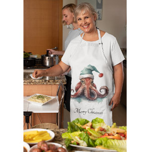 Tablier Octopus de Noël, personnalisable