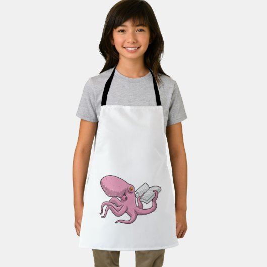 Tablier Octopus Nerd avec le livre (Insitu)