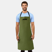 Tablier OD Green cooking apron with custom name (Porté)