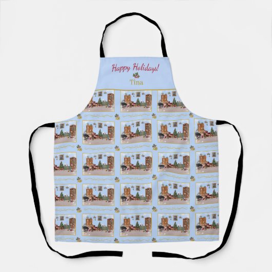 Tablier Ode to Nutcracker Blue Scene Blue Accent (Recto)