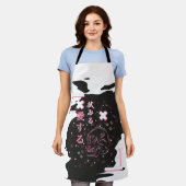 Tablier Oeil de nid avec personnages japonais     (Porté)