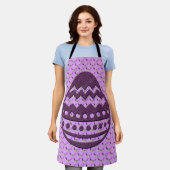Tablier OEuf de Pâques violet de Glitterie sur l'aire Lila (Porté)
