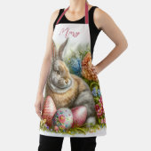 Tablier Oeufs de Pâques et lapin de vacances imprimés part (Insitu)