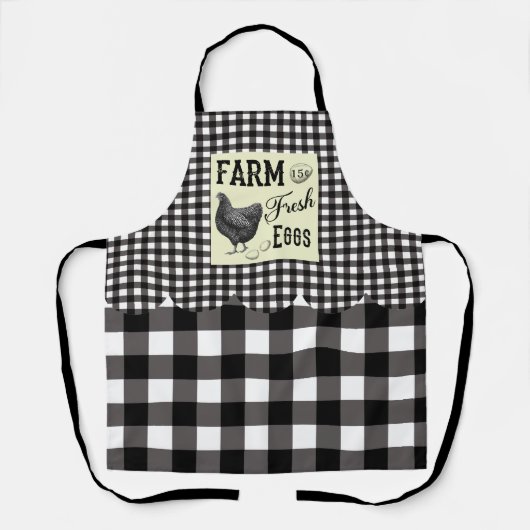 Tablier OEufs Frais De Ferme Plaid Apron (Recto)