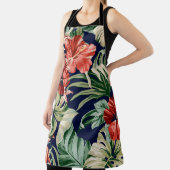 Tablier Oeuvre exotique de fleurs tropicales. (Insitu)