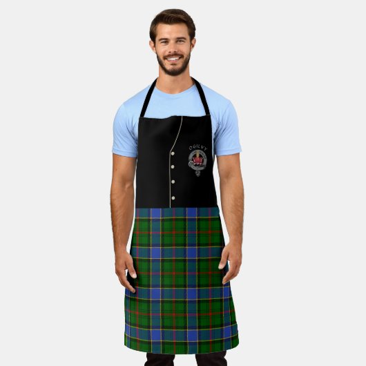 Tablier Ogilvy Clan Badge & Tartan Kilt Apron (Porté)