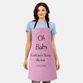 Tablier Oh bébé ajouter nom baby shower date simple minimu (Porté)
