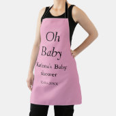 Tablier Oh bébé ajouter nom baby shower date simple minimu (Insitu)