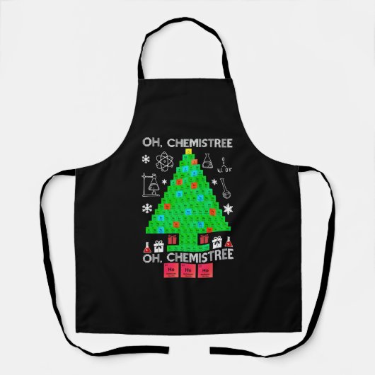 Tablier Oh Chemistree Chemist Tree Funny Science Noël (Recto)