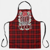 Tablier OH DEER Quelle année Red Tartan Plaid Holiday (Recto)