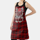 Tablier OH DEER Quelle année Red Tartan Plaid Holiday (Insitu)