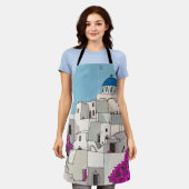 Tablier Oia Santorini Île Grèce Illustration lunaire (Porté)