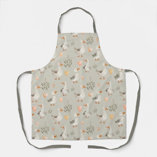 Tablier Oie d'aquarelle mignonne - Apron de Whimsy (Recto)
