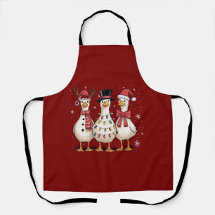 Tablier Oie de Noël Santa Drôle Mignon Bonhomme de Neige X