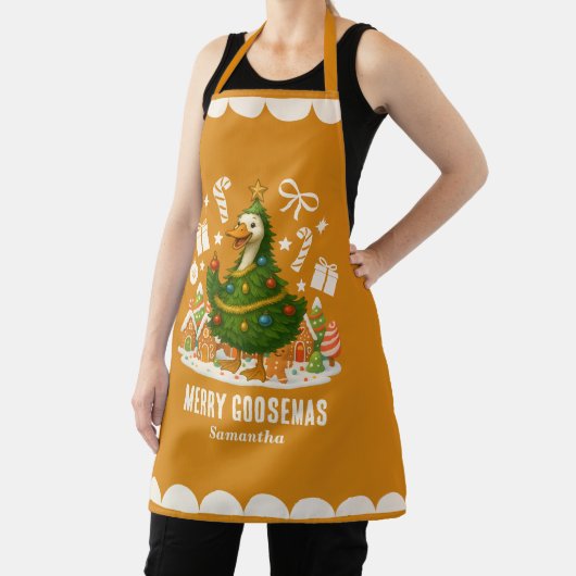 Tablier Oie de Noël Whimsical | Vacances amusantes (Insitu)