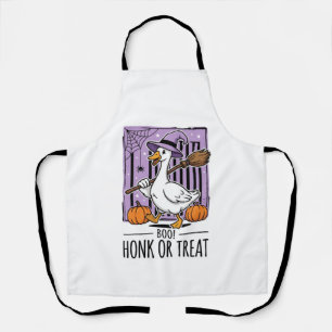 Tablier Oie de sorcière de Honk ou Treat Halloween
