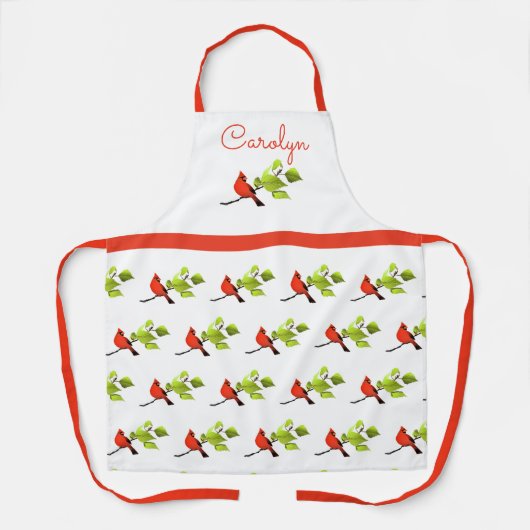 Tablier Oiseau Cardinal Personnalisé Imprimer tout (Recto)