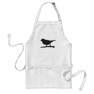 Tablier Oiseau de moineau et silhouette noire et blanche