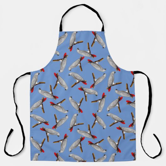 Tablier Oiseau de perroquet gris d'Afrique (Recto)