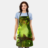 Tablier Oiseau de perroquet vert (Porté)