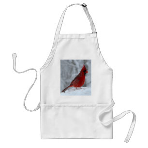 Tablier Oiseau rouge dans la neige