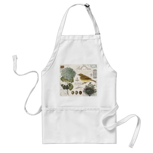 Tablier oiseau vintage et nid (Devant)